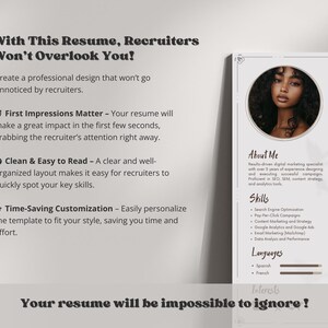 Aesthetic Resume Professional, Professional CV Template Canva, Resume with Cover Letter, Modern Cv Resume with Photo, Instant Download image 5