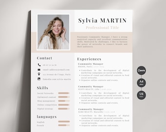 Professional Resume, Professional CV Template Canva, Resume with Cover Letter & References, Cv Resume with Photo, Editable Template Canva