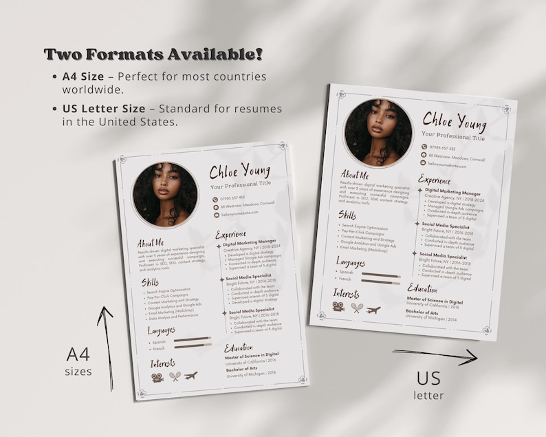 Aesthetic Resume Professional, Professional CV Template Canva, Resume with Cover Letter, Modern Cv Resume with Photo, Instant Download image 7