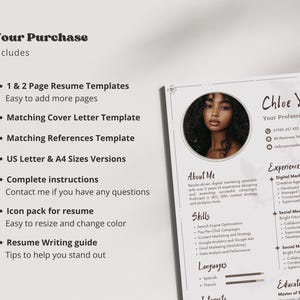 Aesthetic Resume Professional, Professional CV Template Canva, Resume with Cover Letter, Modern Cv Resume with Photo, Instant Download image 8