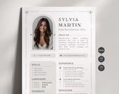 CV esthétique professionnel, modèle de Cv professionnel Canva, Cv avec lettre de motivation et références, Cv avec photo, téléchargement