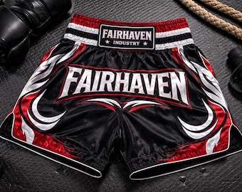 Pantalones cortos de Muay Thai personalizados (pedido al por mayor) / Pantalones cortos de combate personalizados para equipos y gimnasios / Pantalones cortos de boxeo, kickboxing y MMA