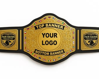 Custom Championship Belt – Personalized Wrestling Title – Awards for Fantasy Football, Corporate Events & Promotions