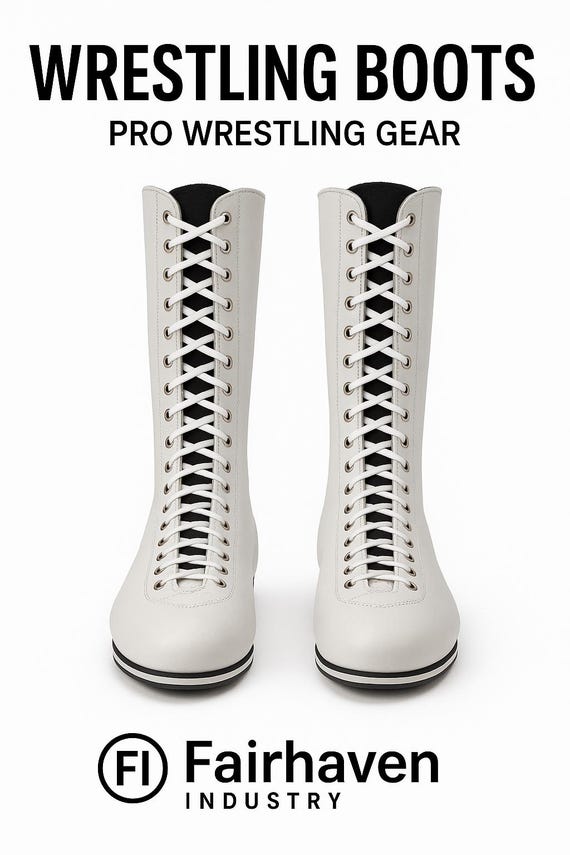 Handmade Lace-Up Wrestling Boots - Pro WWE Lucha Cosplay Gear