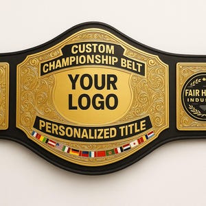Custom Championship Belt – Personalized Trophy for Fantasy Leagues, Events, Awards & Winning Moments