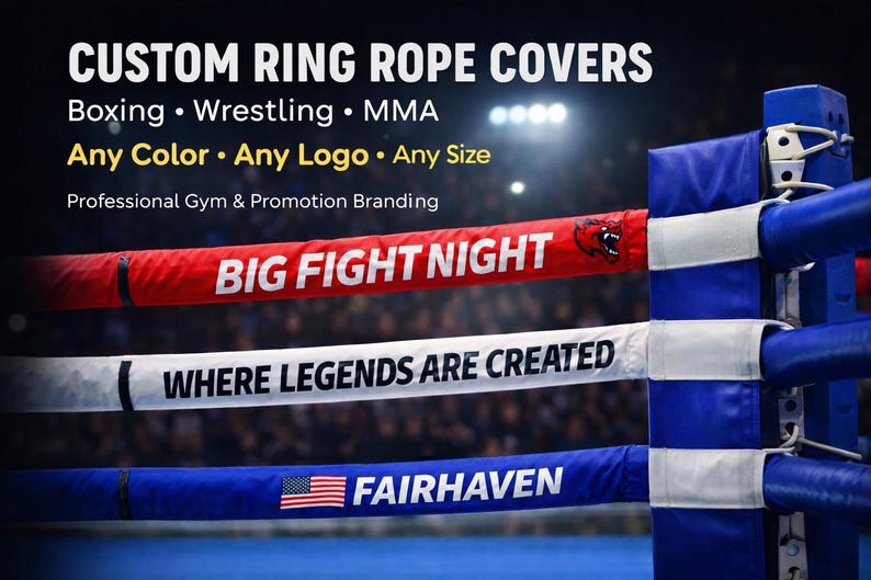 Title Boxing Ropes Custom Custom Boxing Ring Rope Covers | Wrestling & MMA | Logo Branding | Gym ...