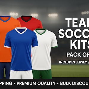 Custom Football Uniforms: Personalized Team Soccer Kit (Pack of 12)