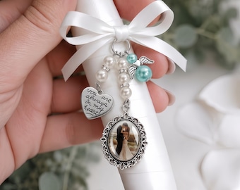Personalized Bridal Bouquet Charm,Custom Flower Bouquet Photo Charm,Wedding Memorial Keepsake,Memory Remembrance Pin,Wedding Memorial Gifts