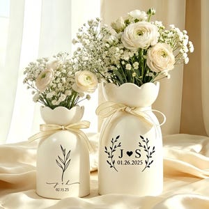 Regali di fidanzamento personalizzati: vaso di fiori, vaso per matrimonio, vaso di fiori in ceramica per matrimonio, regalo per sposi novelli, regalo di anniversario di matrimonio per coppia