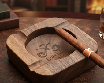 Kundenspezifischer Zigarrenaschenbecher aus Holz, personalisierter Aschenbecher aus Holz, maßgeschneiderte Aschenbecher, Aschenbecher aus Holz, Zigarrengeschenke