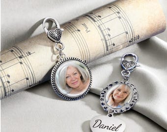 Personalized Bridal Bouquet Charm Pendant,Flower Bouquet Photo Charm,Wedding Memorial Keepsake,Memory Remembrance Pendant,Memorial Gifts