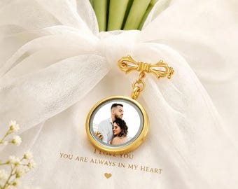 Custom Photo Lapel Pin, Wedding Gift for Groom Wedding Lapel Pin, Boutonniere Photo Charm, Lapel Pin with Pictures, Memorial Pin for Groom
