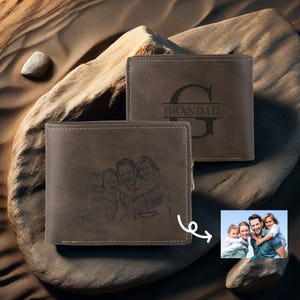 Portefeuilles photo personnalisés pour homme, portefeuille personnalisé avec prénom gravé, portefeuille mince en cuir pour homme, cadeau d'anniversaire, cadeau de fête des pères pour lui