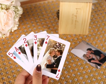 Naipes con foto personalizados, cartas de póker personalizadas con caja de regalo, baraja con foto personalizada, regalo de boda, regalo de Navidad para pareja
