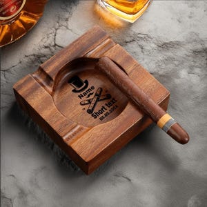 Custom Cigar Ashtray,Personalized Pattern&Name Ashtray,Cigar Accessory,Gift for Men, Groomsman Gift, Wedding Gift,Father&#39;s Day Gifts for Dad