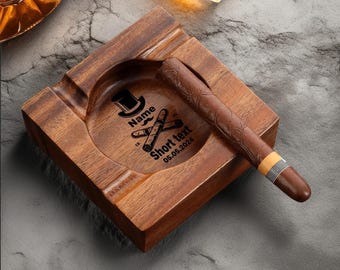 Cenicero personalizado para puros, cenicero con diseño y nombre personalizados, accesorio para puros, regalo para hombres, regalo para padrinos de boda, regalo de boda, regalos del Día del Padre para papá