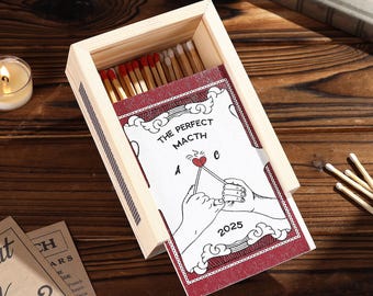 Personalized Matchbox Large, Custom Engagement Gifts, Wedding Gift for Couple,Couples Anniversary Gifts, Bridal Shower Gift,New Couple Gifts
