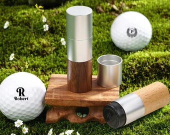 Personalized Monogrammed Name Golf Ball Stamp, Mens Golf Ball Marker, Ink Ball Stamp, Golfer Sport Custom Gifts for Him, Father&#39;s Day Gift