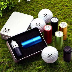 Gepersonaliseerde golfbalstempeldoos, aangepaste golfstempels, cadeau voor golfer, golfbalmarkering, golfaccessoires, cadeaus voor mannen, Vaderdagcadeau