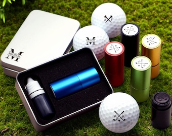 Personalized Golf Ball Stamp Box, Custom Golf Stamps, Gift for Golfer, Golf Ball Marker, Golf Accessories, Gifts For Men, Fathers Day Gift