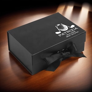 Caja de regalo de golf personalizada, caja de regalo vacía con monograma de nombre personalizado, regalo para golfistas, accesorios de golf, regalos para hombres, regalo para el Día del Padre