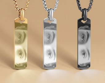 Collar personalizado de ojos humanos, collar con foto grabada de tus ojos para él o ella, collar, regalos de cumpleaños, regalos de Navidad para novio