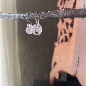 Water Droplet Earrings Borosilicate Glass Teardrops on Gold Filled or Sterling Silver Wires in Sakura Pink image 2