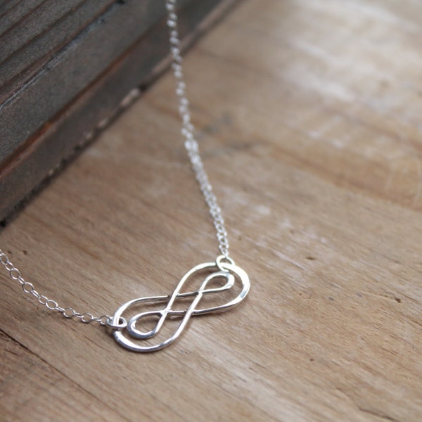 Cadiz Dainty .925 Sterling Silver Arabesque on Sterling Silver Chain Necklace - Romantic Celtic Knot Infinity Lovers Knot