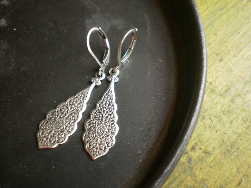 Myrtle Street Antique Silver Drop Earrings