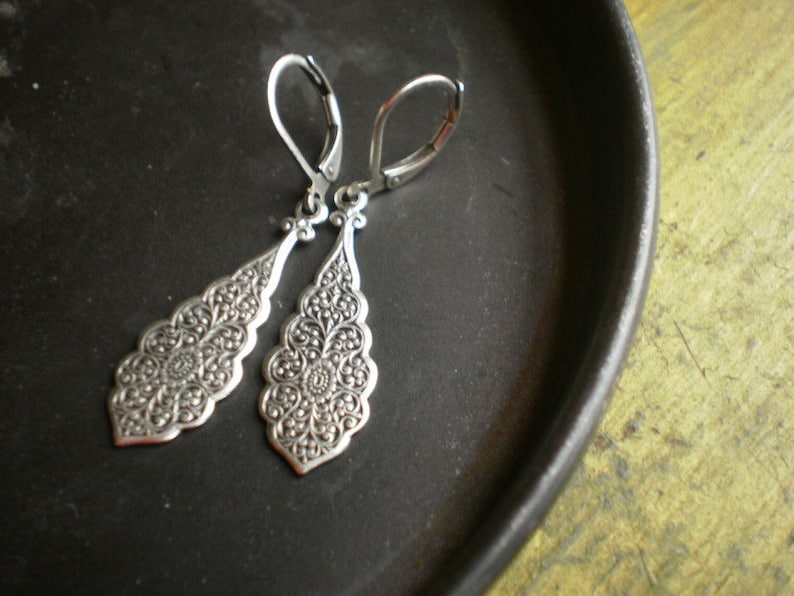 Myrtle Street Antique Silver Drop Earrings image 4