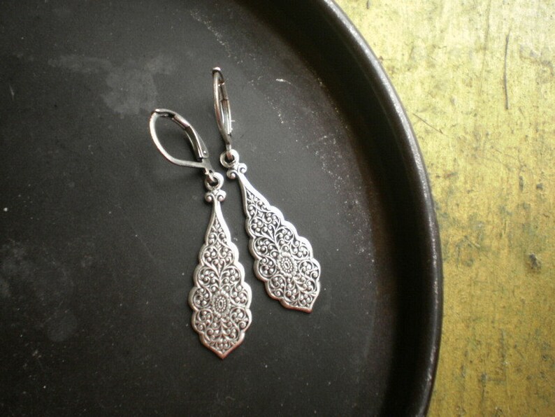 Myrtle Street Antique Silver Drop Earrings image 2