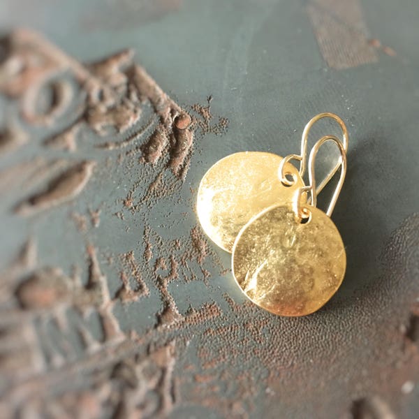 Lafayette 24K Gold Earrings on Gold Filled Wires - The Perfect Pair of Everyday Earrings