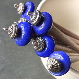 Venezia Beaded Hair Stick with Silver Accent - Shawl Stick or Hair Pick - Greek Isles Blue