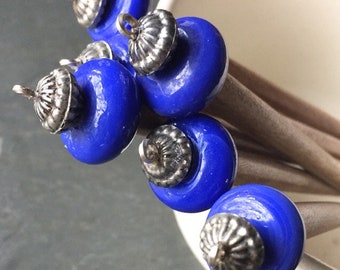 Venezia Beaded Hair Stick with Silver Accent - Shawl Stick or Hair Pick - Greek Isles Blue