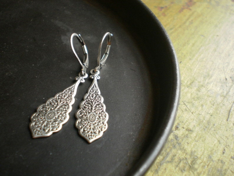 Myrtle Street Antique Silver Drop Earrings image 3