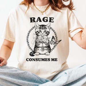 Rage Consumes Me Cat Shirt: Pastel Goth Comfort Colors Tee