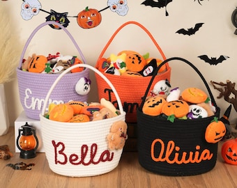 Personalized Halloween Trick-or-Treat Basket: Custom Cotton Candy Bucket