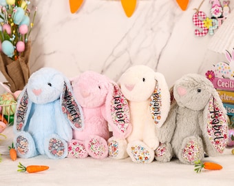 Personalized Plush Rabbit,Easter Bunny,Flower Girl Gift,Stuffed Animal