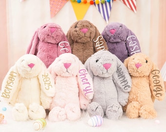 Broderad påskhare, personlig plyschkanin, monogrambesatt babypresent