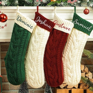 Personalized Embroidered Christmas Stocking: Knitted Family Heirloom