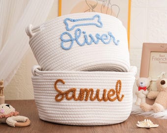 Personalized Rope Cotton Baby Basket: Toy & Gift Storage