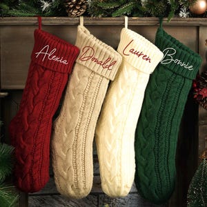 2025 Xmas Stocking With Name,Personalized Knitted Family Stocking, Embroidered Christmas Stocking, Holiday Stockings,Christmas Family Gifts