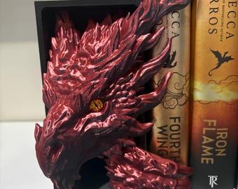 Inferno Dragon Book Nook: Estantería de fantasía impresa en 3D