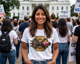 Stop War Bomb Graphic T-shirt | Anti war protest design