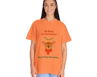Oh Deer It's Christmas reindeer baby shirt | T-shirt | First Christmas personalized