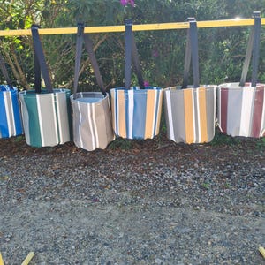 Peg Bag-Hanging Peg Bag-Hanging Peg Bag-Peg Bucket Bag-Stripped Peg Bag, langlebige Peg Bag. Wasserdichter Peg-Beutel-Netzboden.
