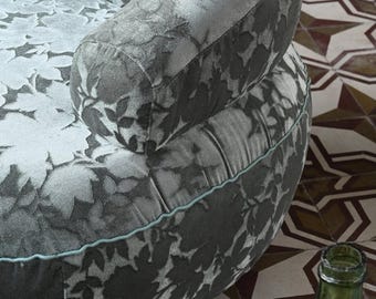 Luxury Tone-on-Tone Jacquard Velvet Upholstery Fabric, Deep Textured Leaf Pattern, German Made, High Durability Sold by the Meter