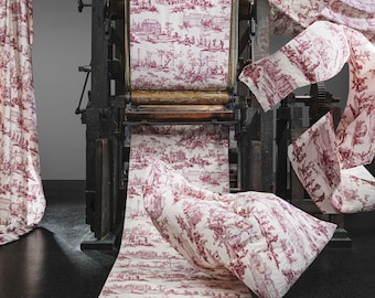 Les Travaux de la Manufacture: 100% Cotton toile de jouy frensh Fabric from Casal brand by the Meter