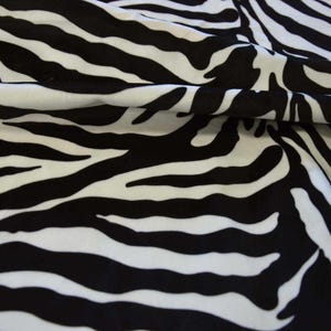 Black & White Zebra Print Velvet Fabric by Casal – Bold Animal Pattern – Upholstery/Drapery – Sold by the Meter
