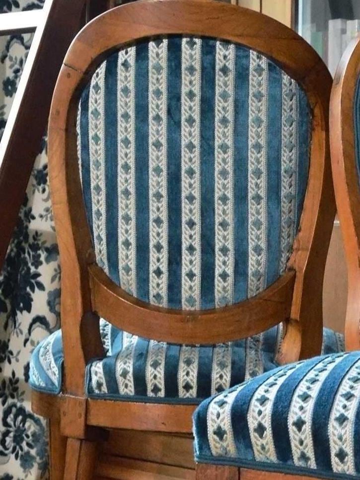 Luxury Striped Velvet Upholstery Fabric by Casal – Classic Blue ...